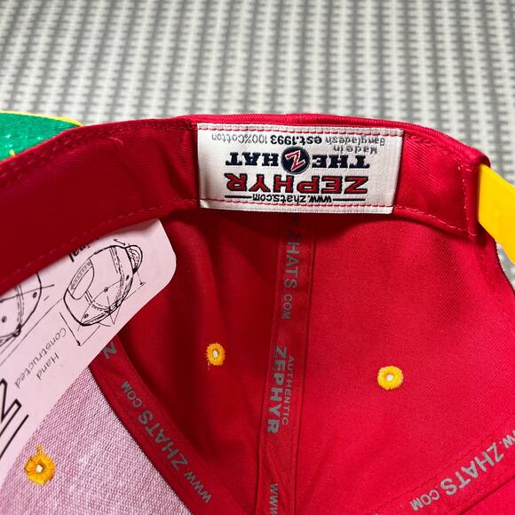 Vintage NHL Calgary Flames Snapback Cap Hat 90s Zephyr NEW NWT Script - Picture 7 of 7